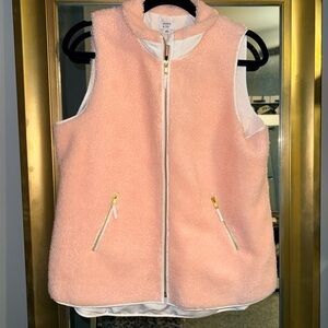 Crown & Ivy Blush Fleece Vest with Gold Accents